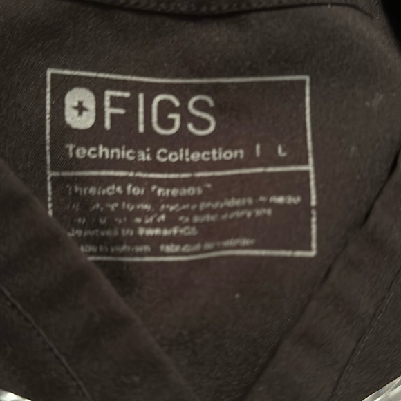Figs Technical Collection Catarina Black One Pocket Scrub Top Womens Size Large - Picture 3 of 3